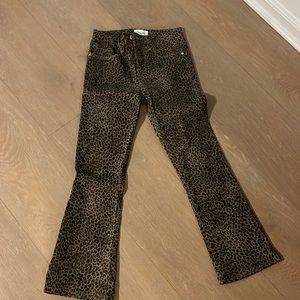 Leopard cropped flare- never worn